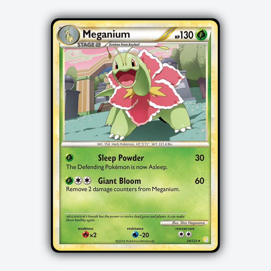 Meganium 026/123 - HeartGold & SoulSilver Set - Card Rug