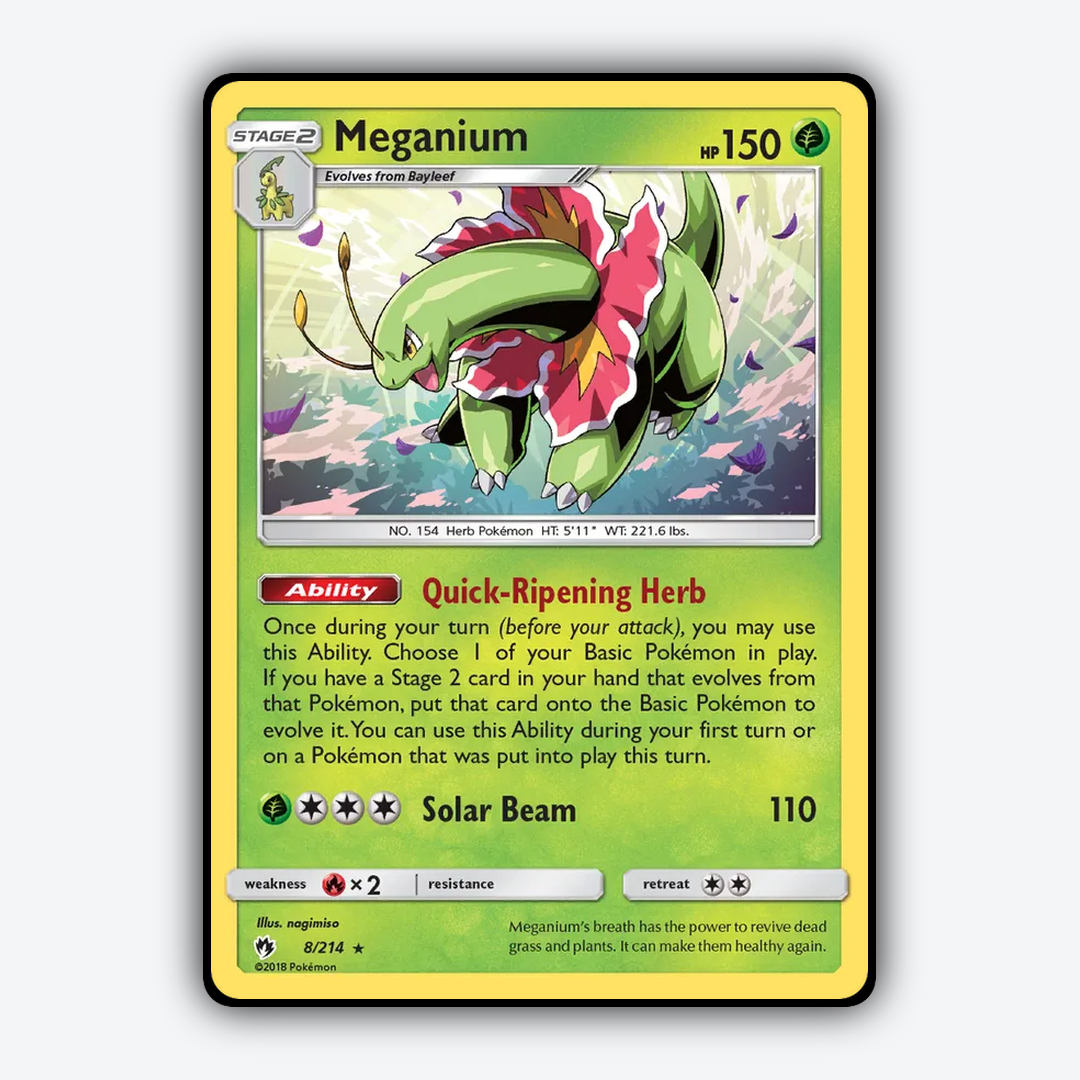 Meganium 008/214 - Lost Thunder Set - Card Rug