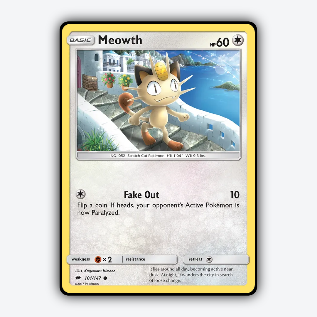 Meowth 101/147 - Burning Shadows Set - Card Rug