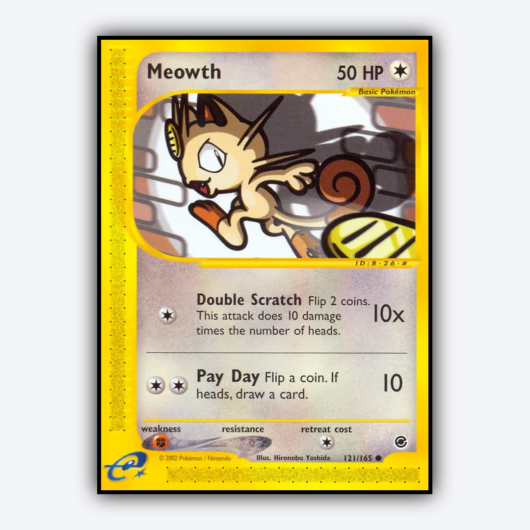 Meowth 121/165 - Expedition Base Set - Card Rug