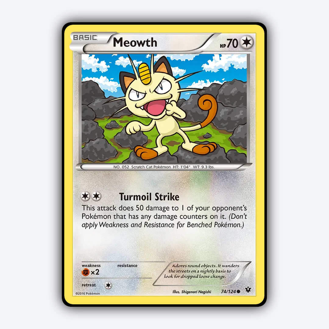 Meowth 074/124 - Fates Collide Set - Card Rug