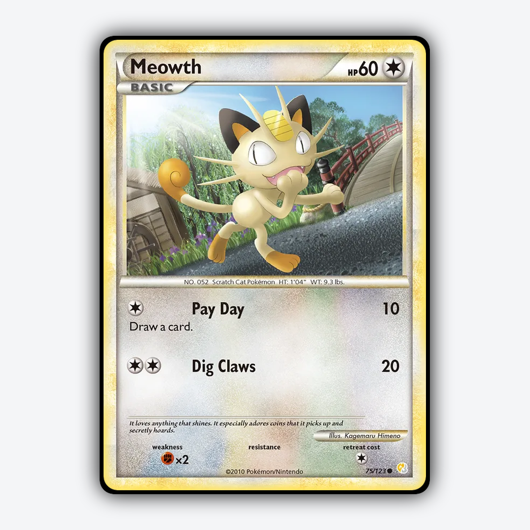 Meowth 075/123 - HeartGold & SoulSilver Set - Card Rug