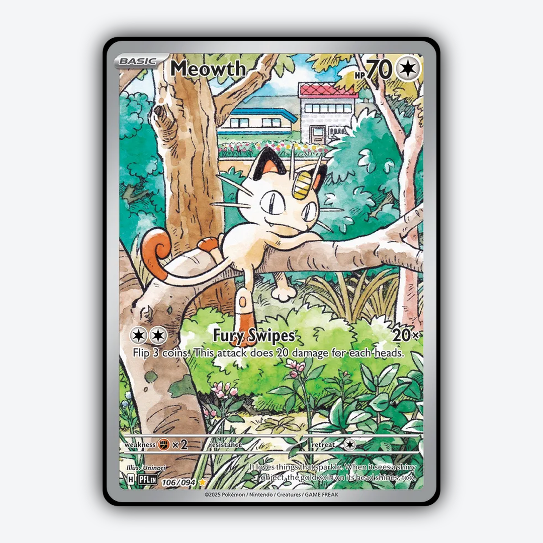 Meowth 106/094 - Phantasmal Flames Set - Card Rug