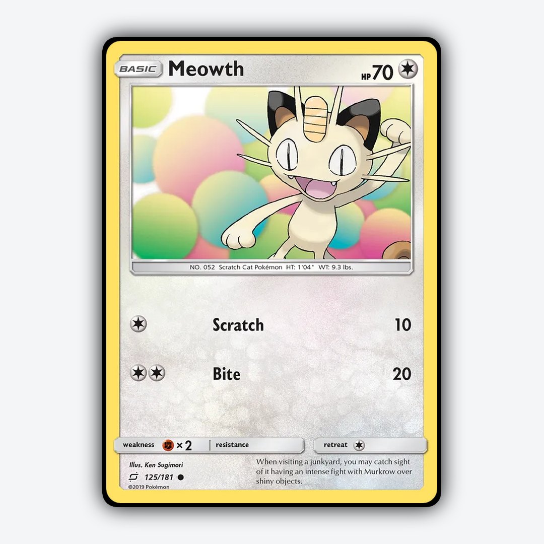 Meowth 125/181 - Team Up Set - Card Rug
