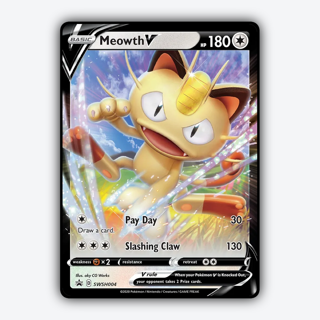 Meowth V #4 - SWSH Black Star Promos Set - Card Rug