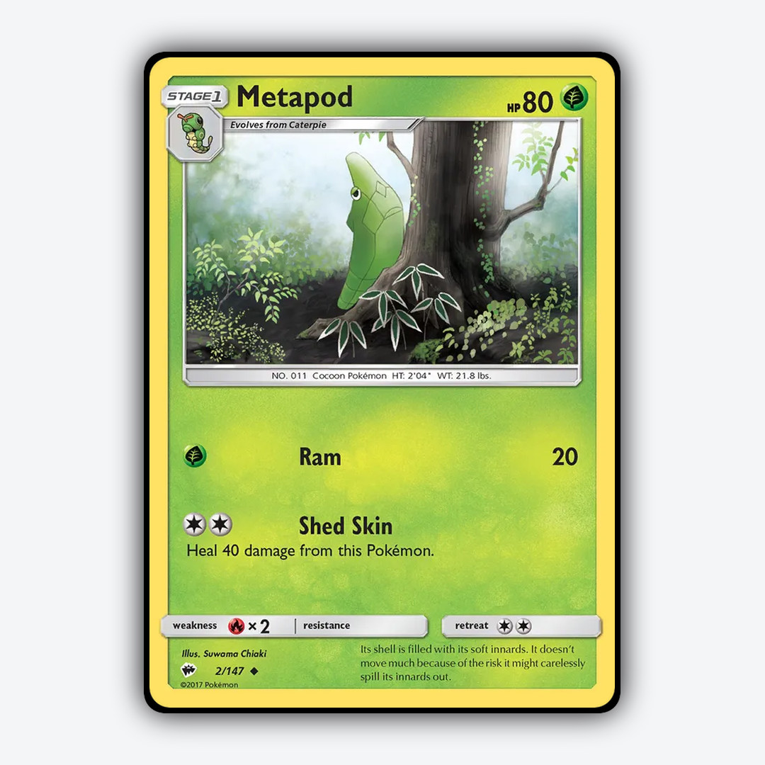 Metapod 002/147 - Burning Shadows Set - Card Rug