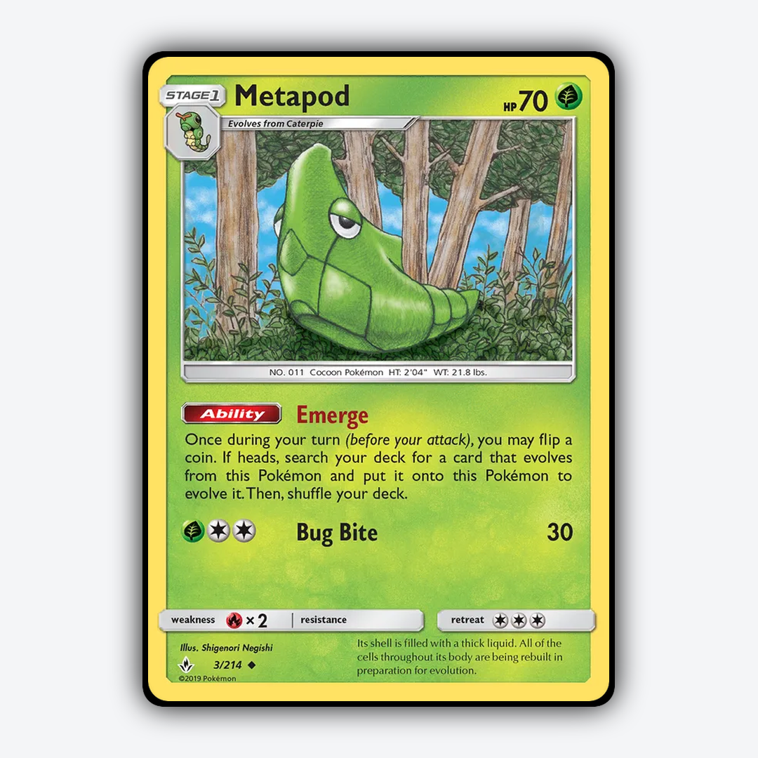 Metapod 003/214 - Unbroken Bonds Set - Card Rug