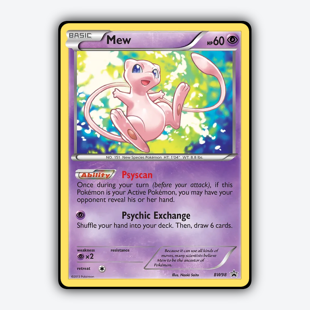 Mew #98 - BW Black Star Promos Set - Card Rug