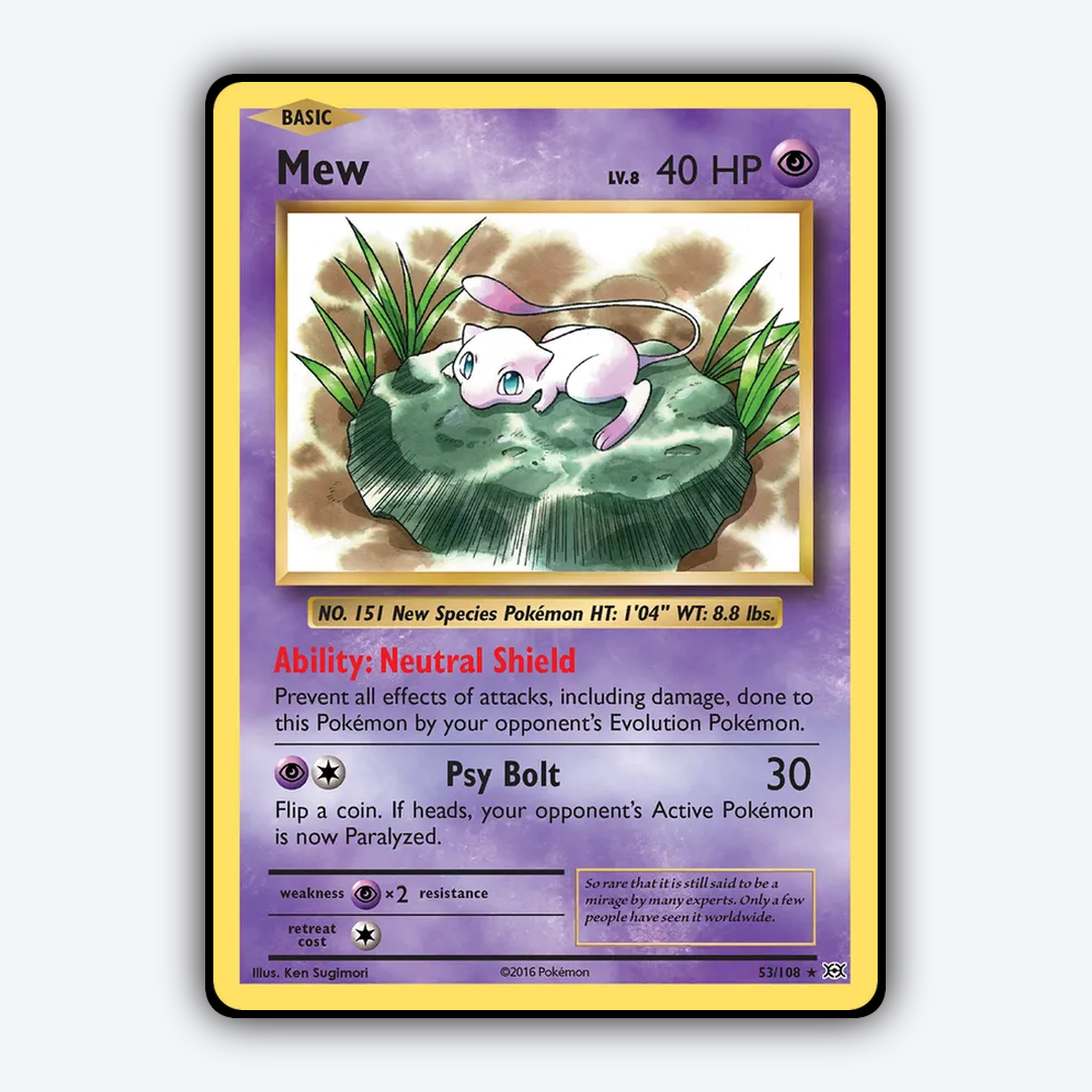 Mew #53 - Evolutions Set - Card Rug