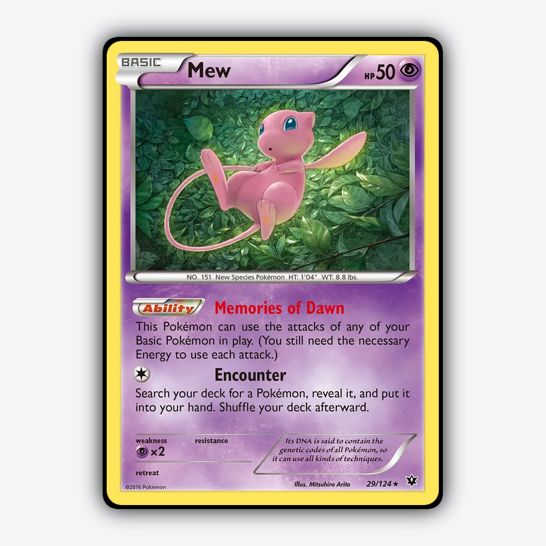 Mew 029/124 - Fates Collide Set - Card Rug