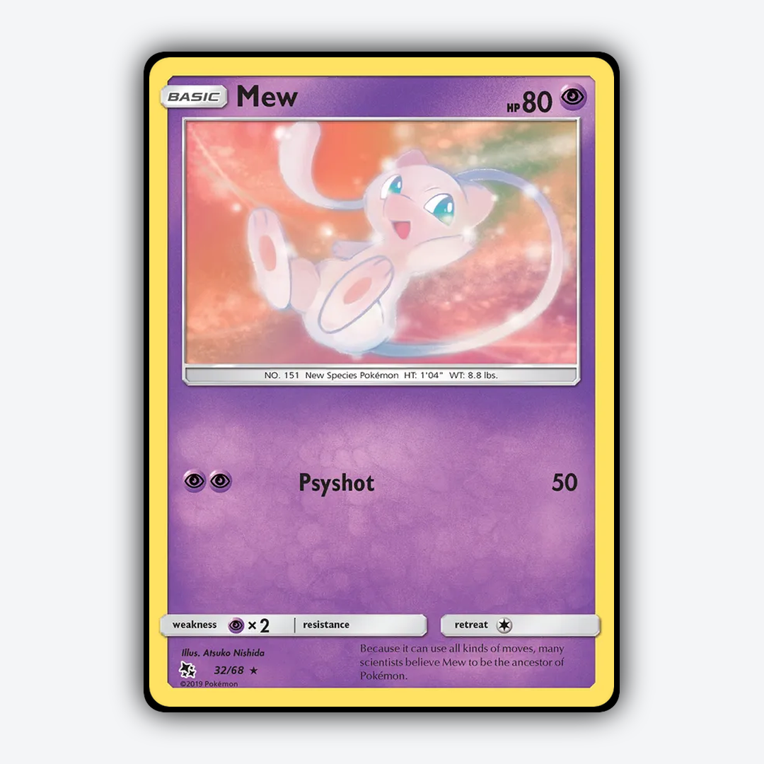Mew 032/68 - Hidden Fates Set - Card Rug