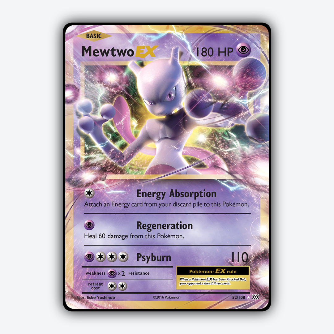 Mewtwo-EX #52 - Evolutions Set - Card Rug