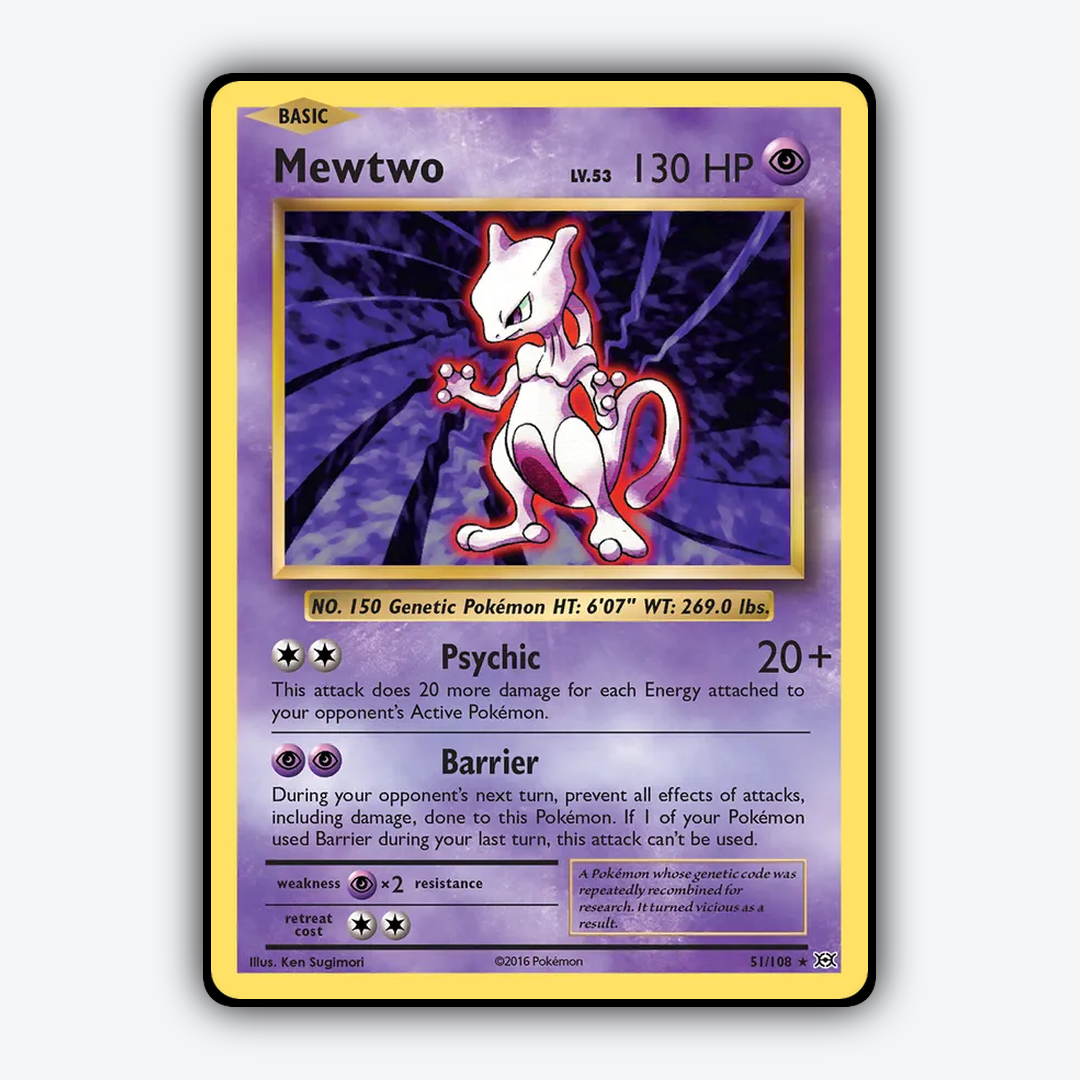Mewtwo #51 - Evolutions Set - Card Rug