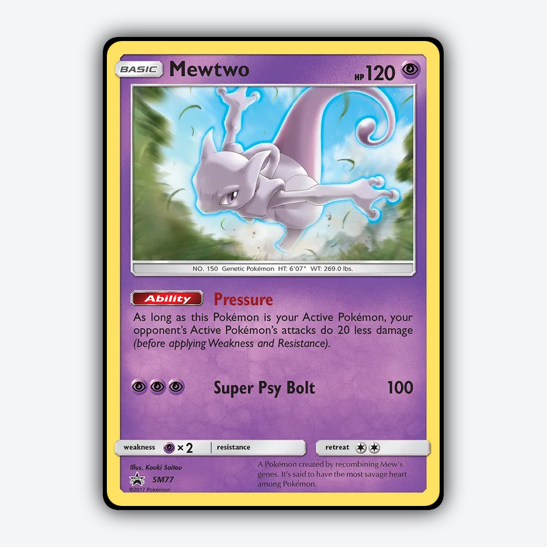 Mewtwo #77 - SM Black Star Promos Set - Card Rug