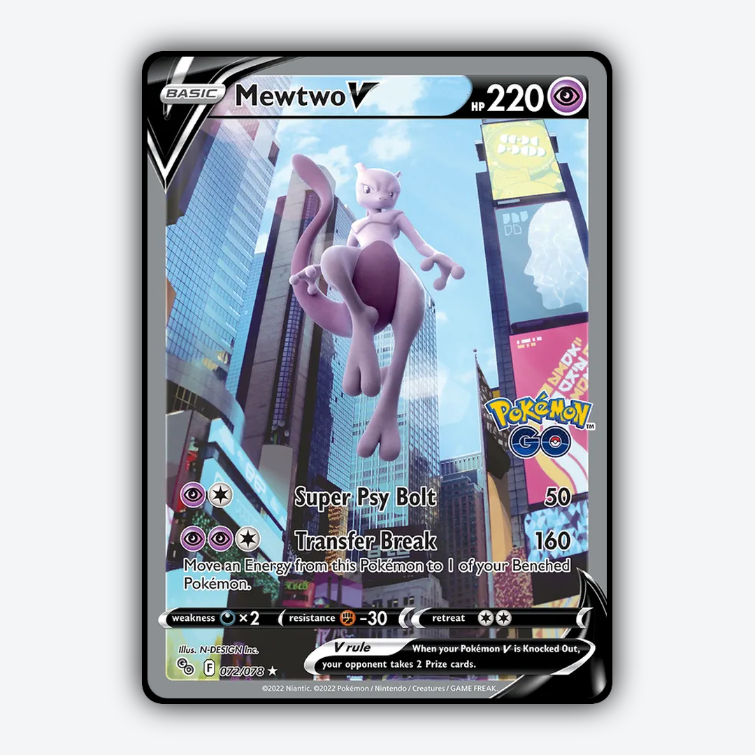 Mewtwo V 072/78 - Pokémon GO Set - Card Rug