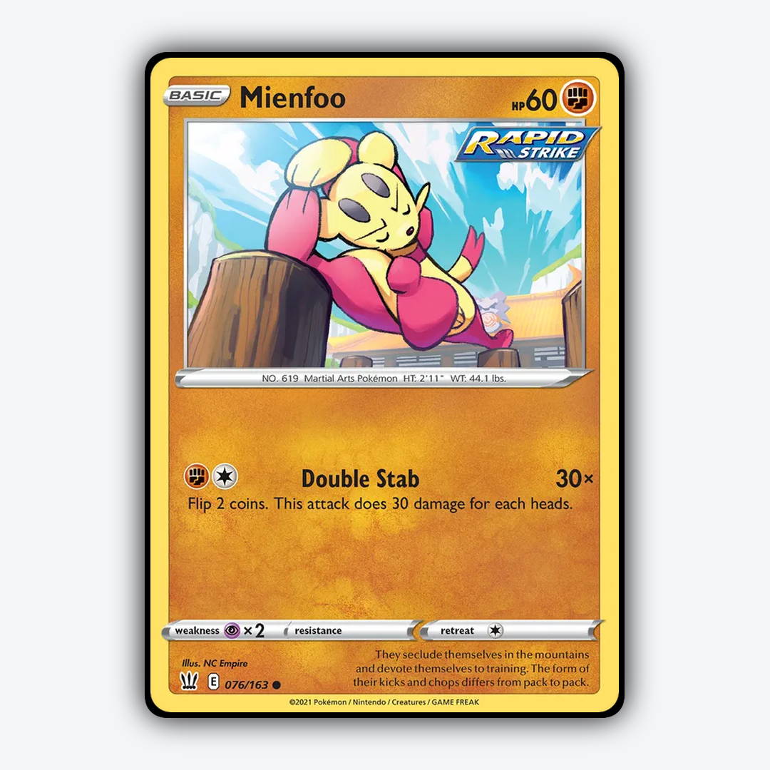 Mienfoo 076/163 - Battle Styles Set - Card Rug