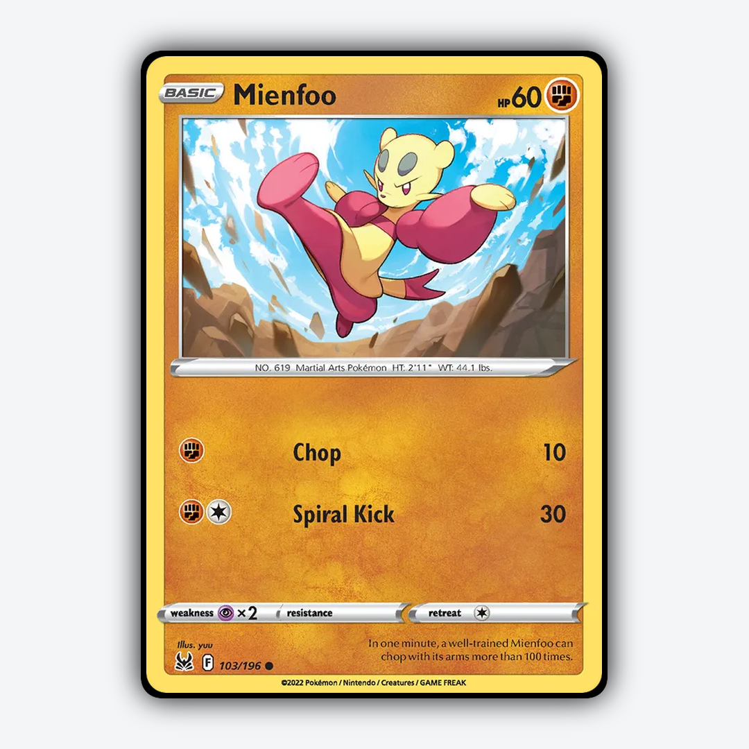 Mienfoo 103/196 - Lost Origin Set - Card Rug