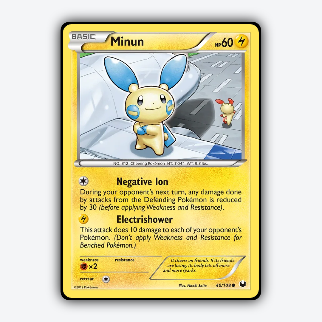 Minun 040/108 - Dark Explorers Set - Card Rug