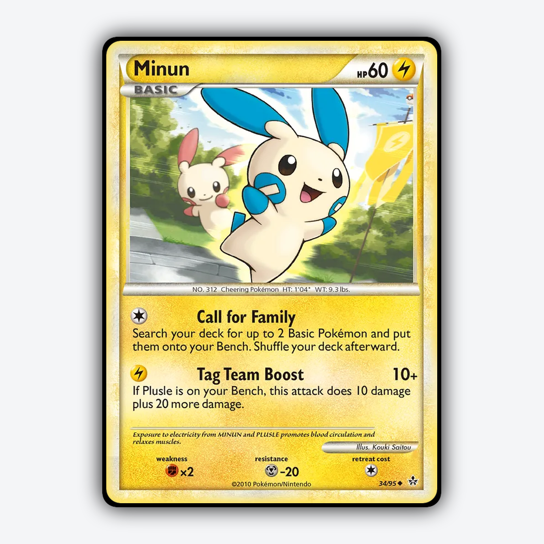Minun 034/95 - HS—Unleashed Set - Card Rug