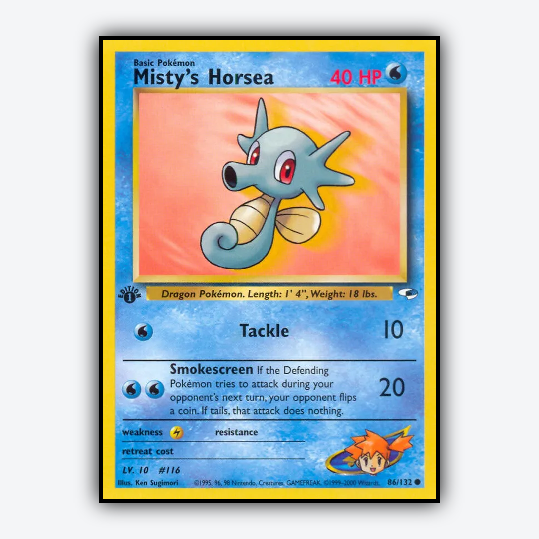 Misty's Horsea 086/132 - Gym Heroes Set - Card Rug