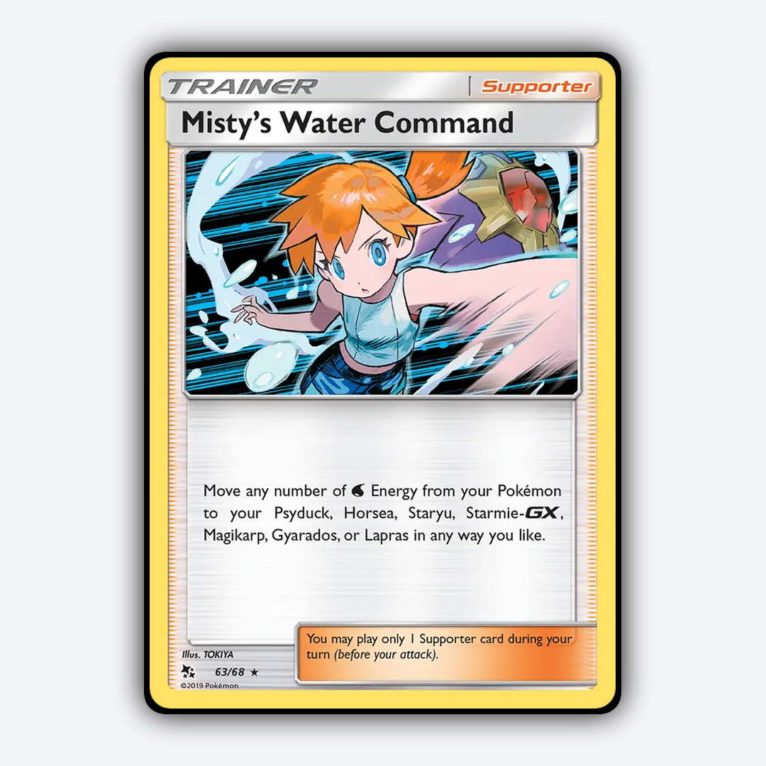 Misty's Water Command 063/68 - Hidden Fates Set - Card Rug