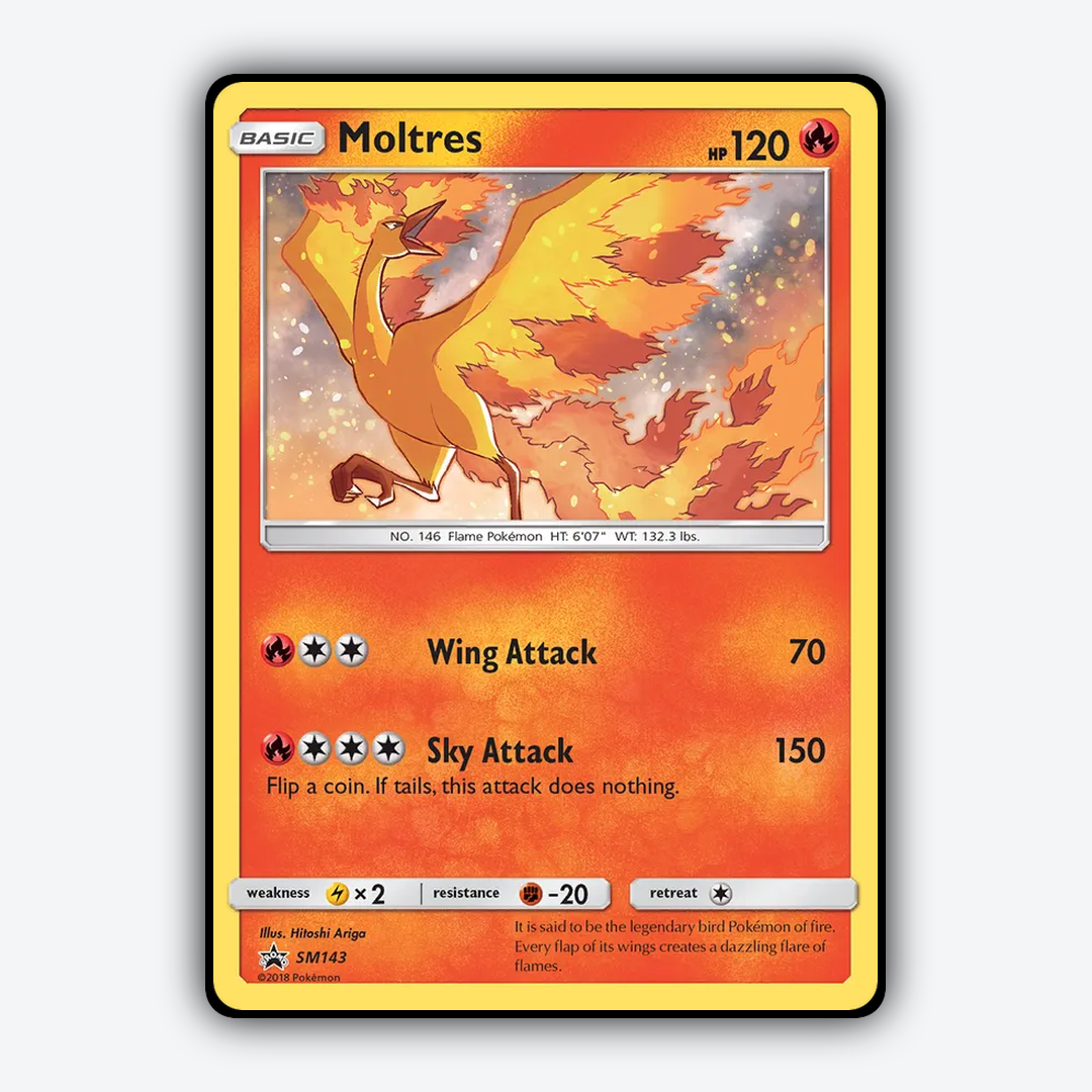 Moltres #143 - SM Black Star Promos Set - Card Rug
