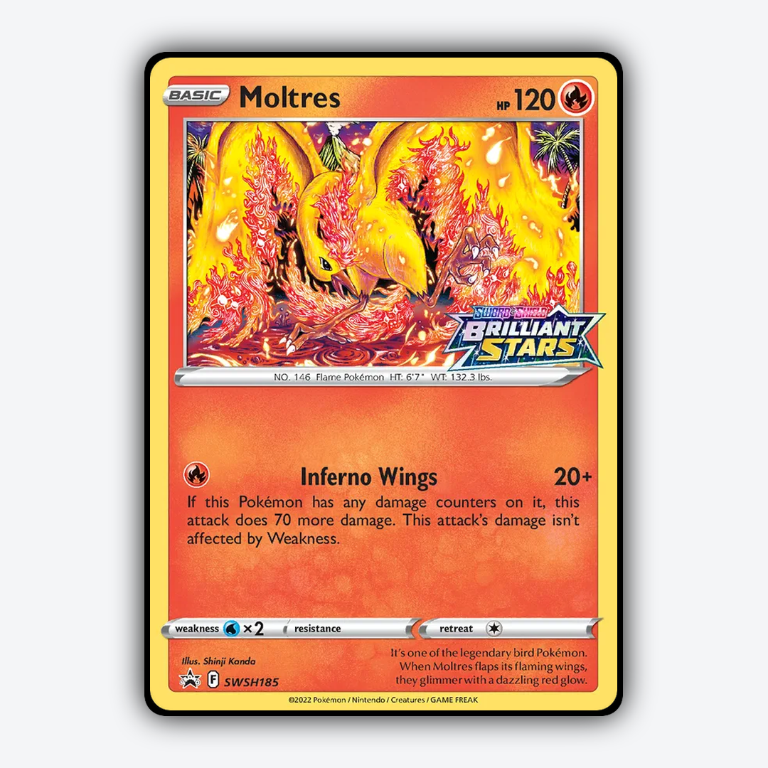 Moltres #185 - SWSH Black Star Promos Set - Card Rug