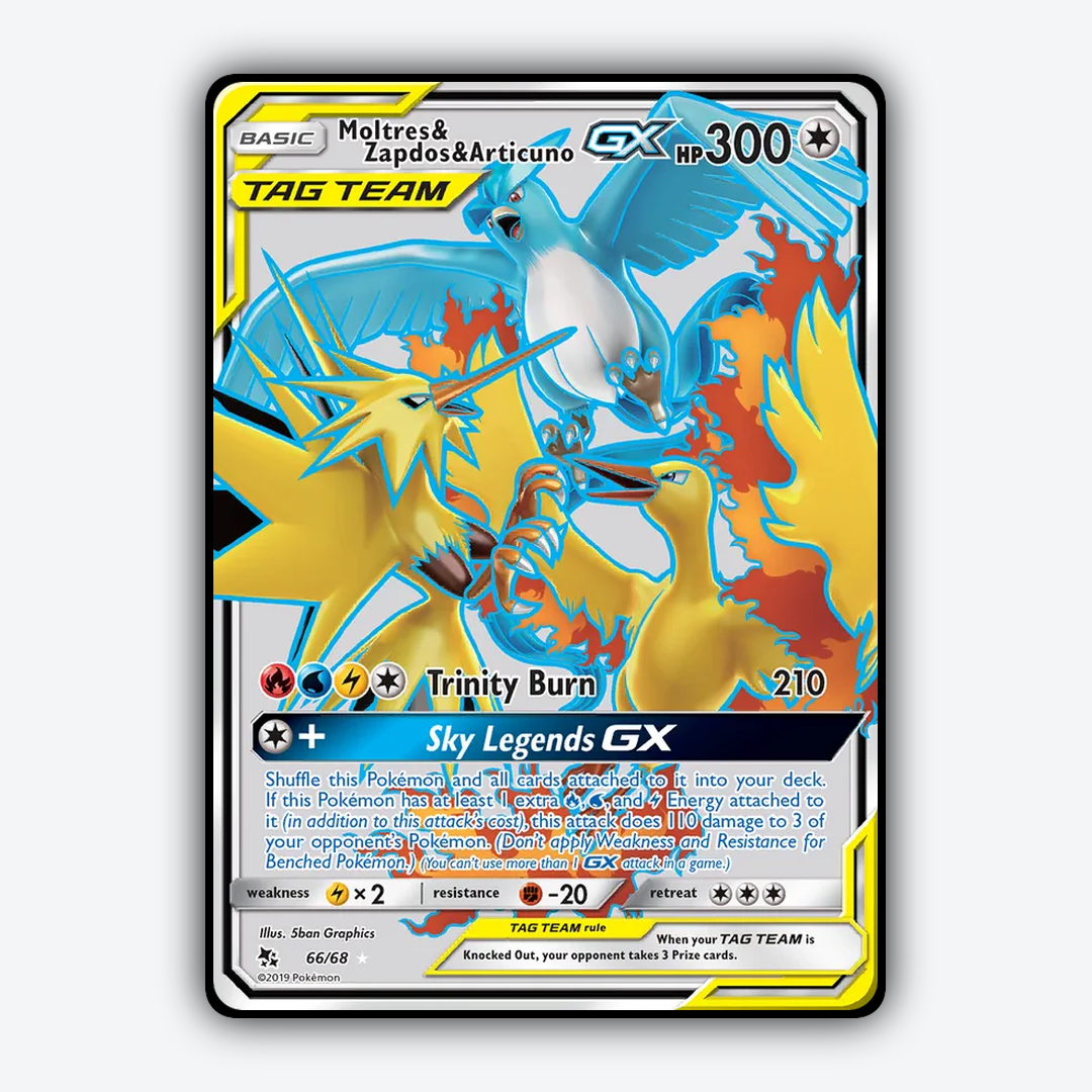 Moltres & Zapdos & Articuno-GX 066/68 - Hidden Fates Set - Card Rug