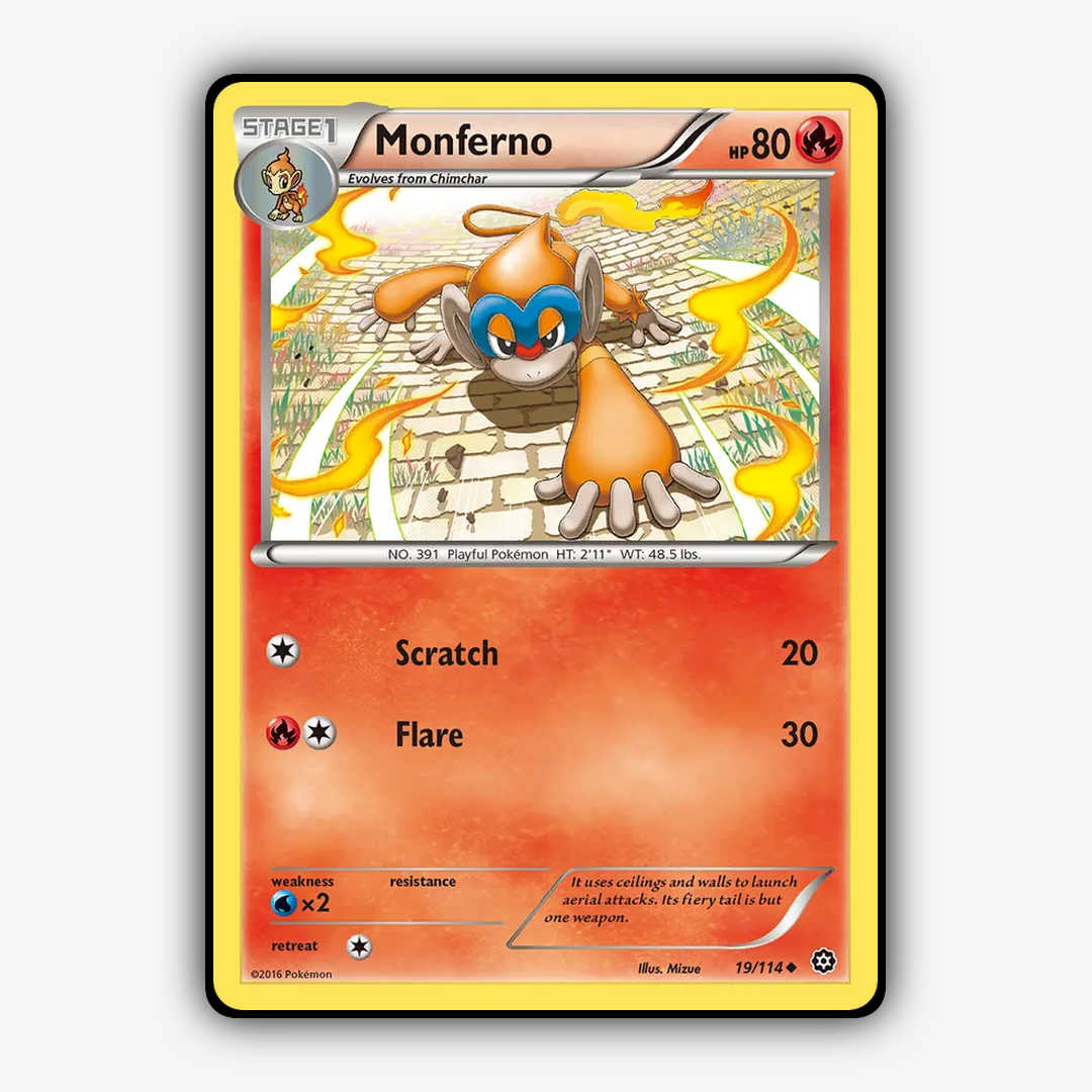 Monferno 019/114 - Steam Siege Set - Card Rug