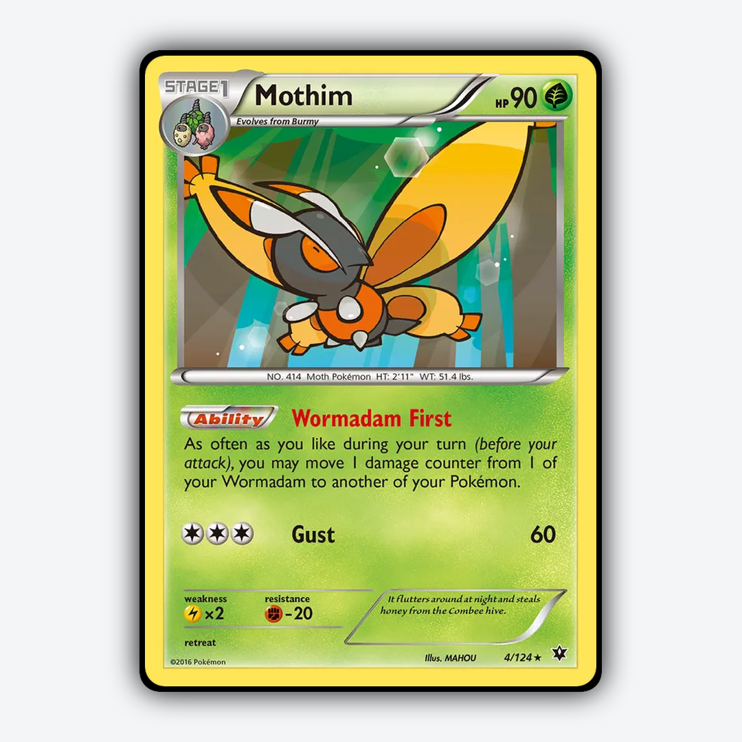 Mothim 004/124 - Fates Collide Set - Card Rug