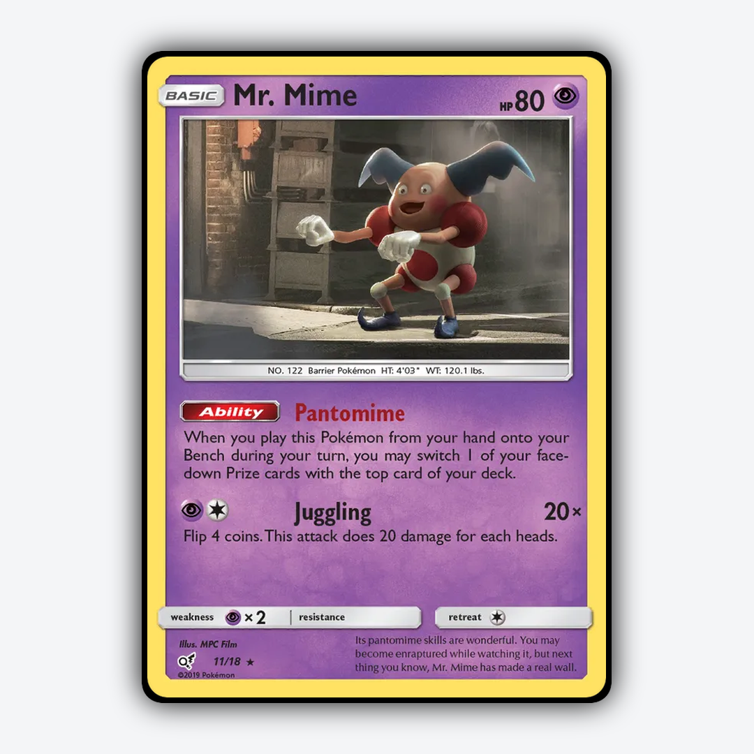 Mr. Mime 011/18 - Detective Pikachu Set - Card Rug
