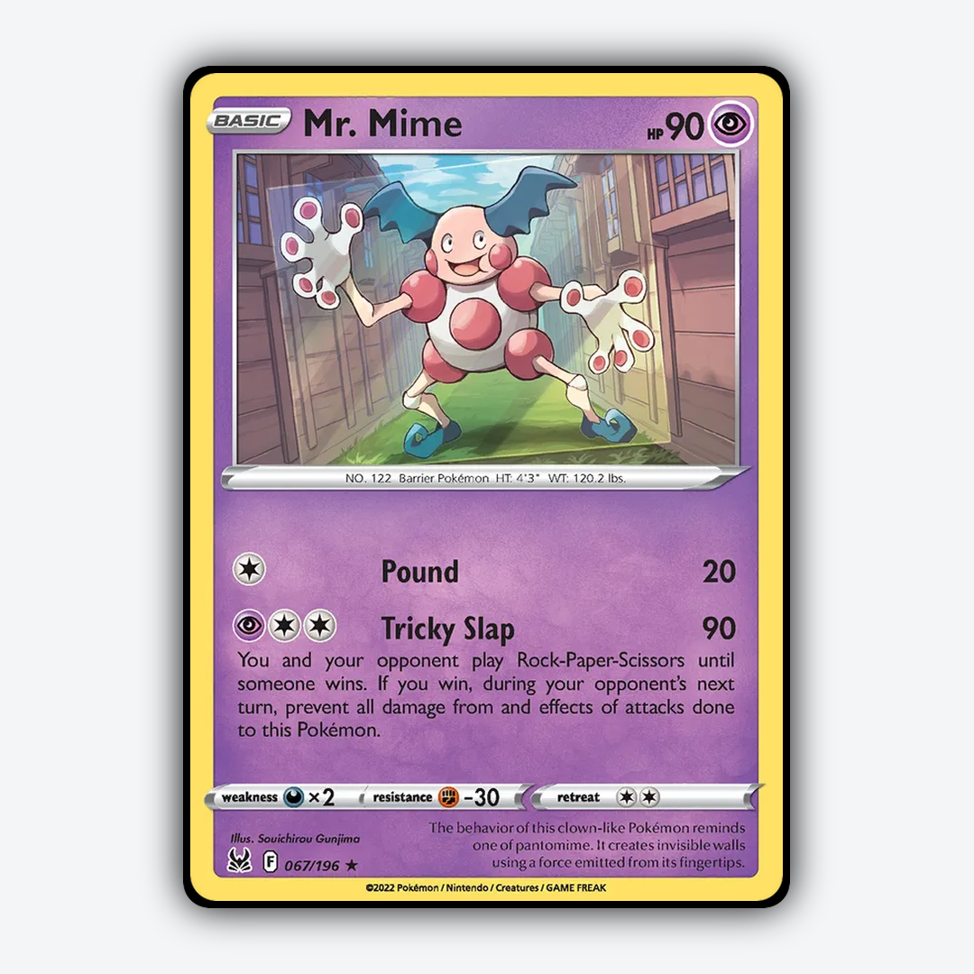 Mr. Mime 067/196 - Lost Origin Set - Card Rug
