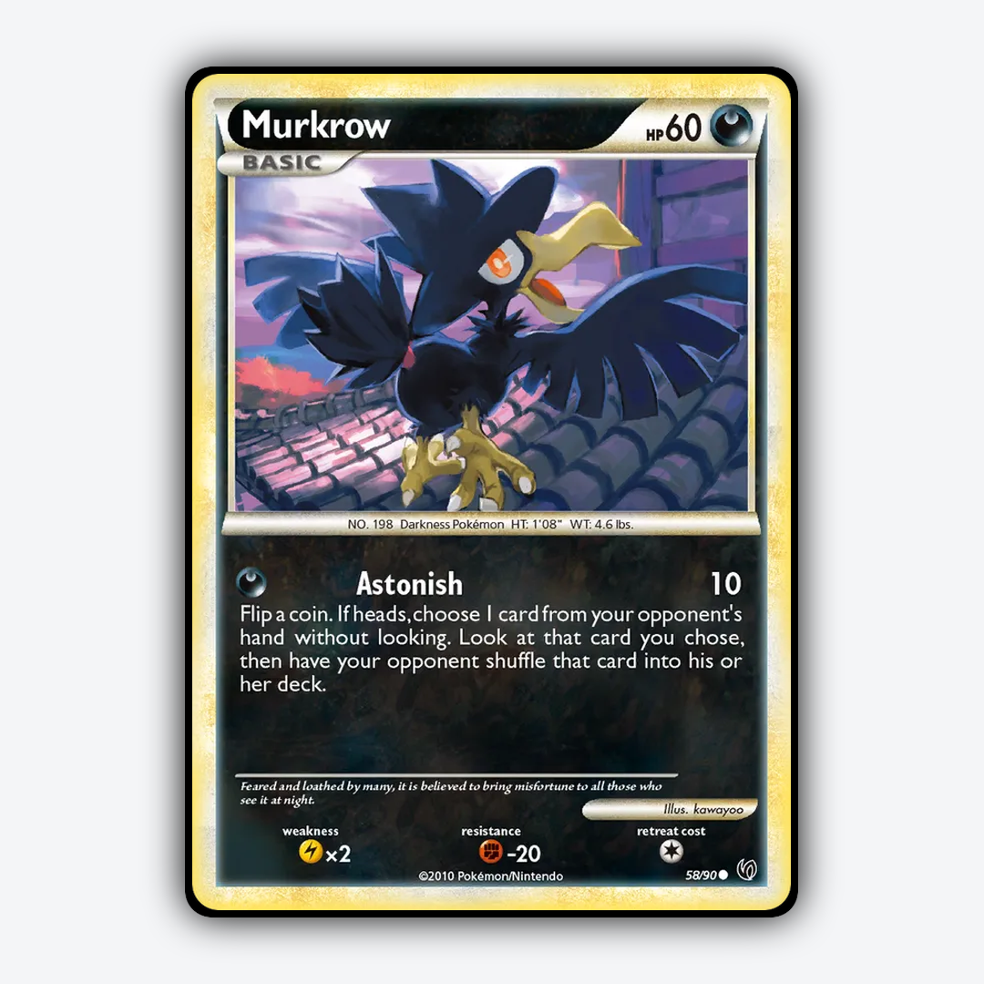 Murkrow 058/90 - HS—Undaunted Set - Card Rug