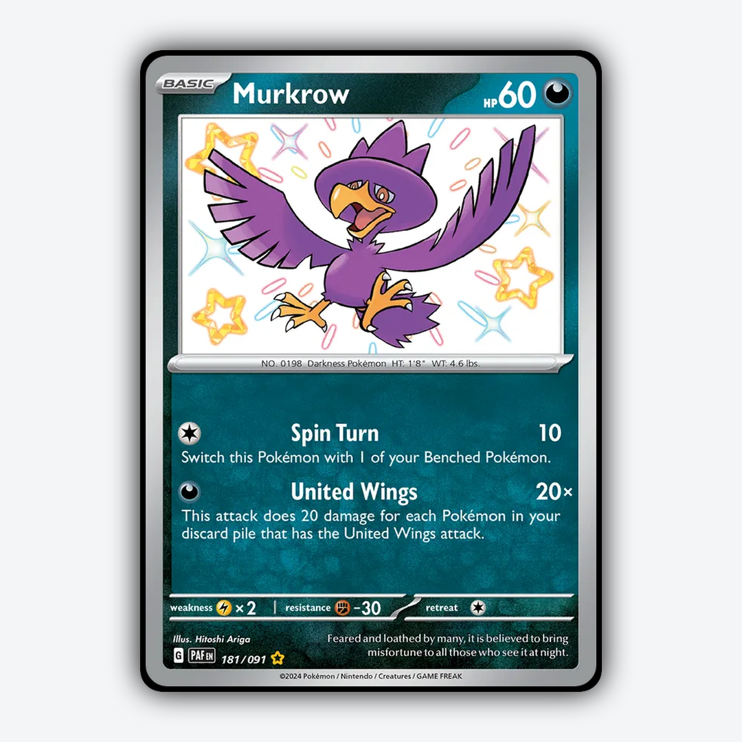 Murkrow #181 - Paldean Fates Set - Card Rug