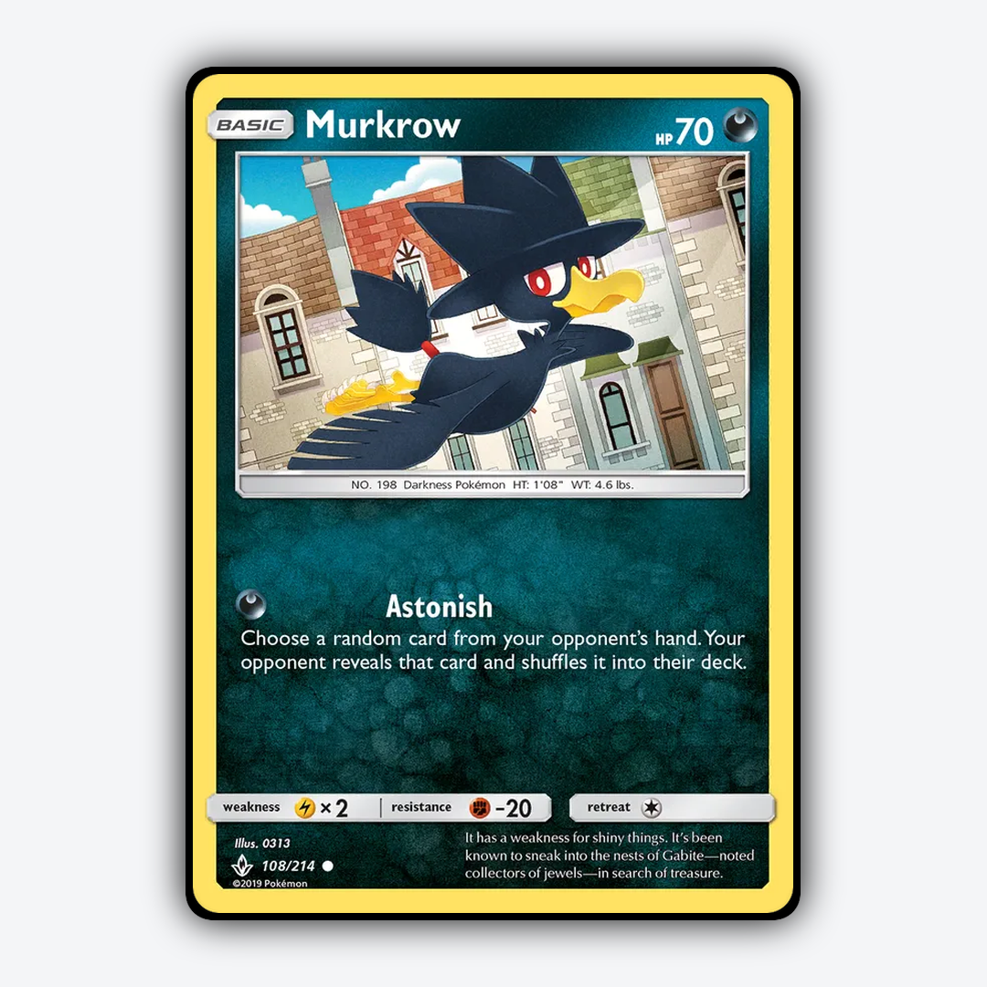 Murkrow 108/214 - Unbroken Bonds Set - Card Rug