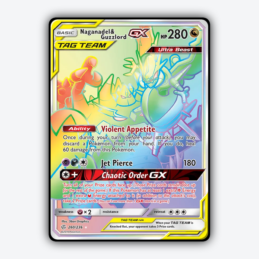 Naganadel & Guzzlord-GX 260/236 - Cosmic Eclipse Set - Card Rug