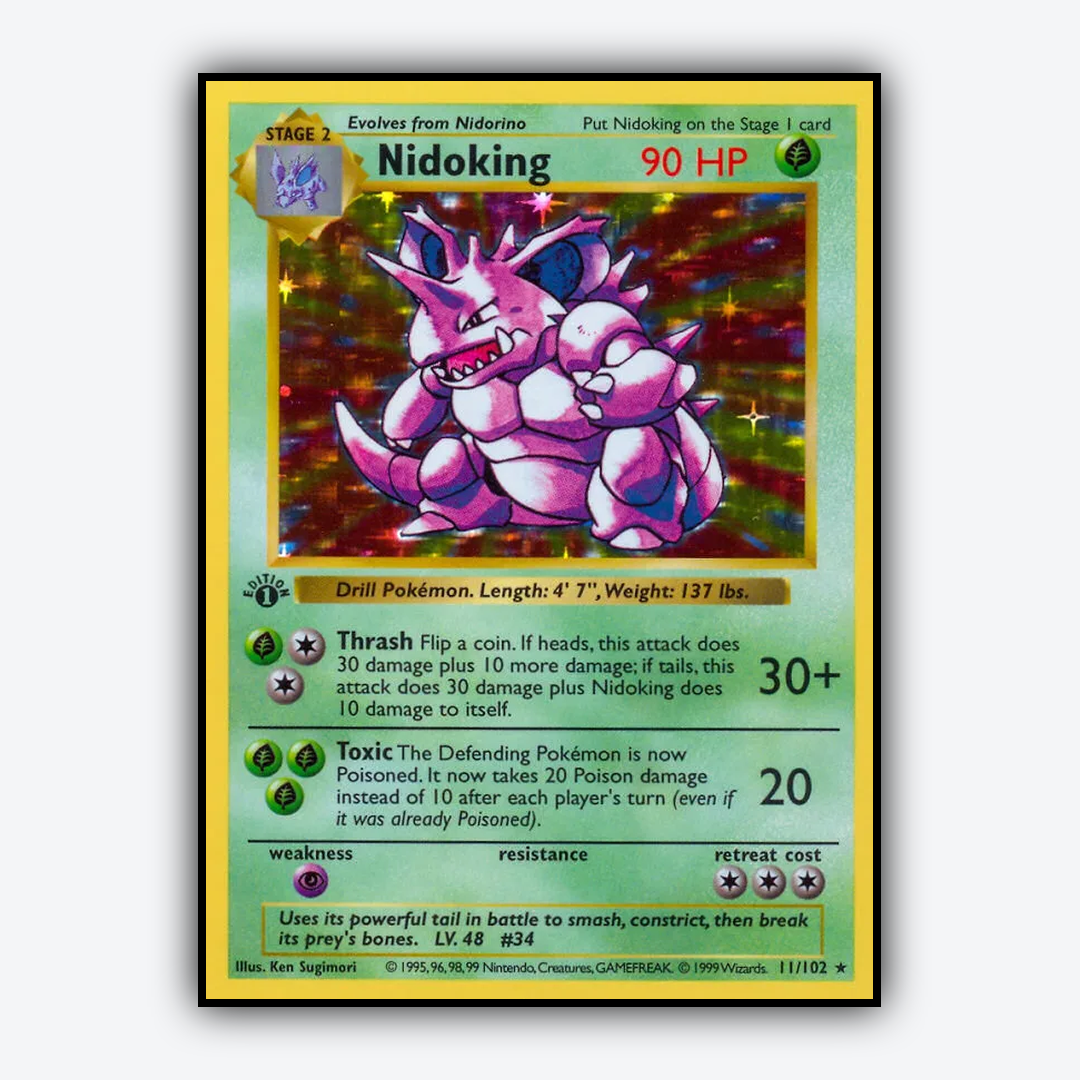Nidoking #11 - Base Set - Card Rug
