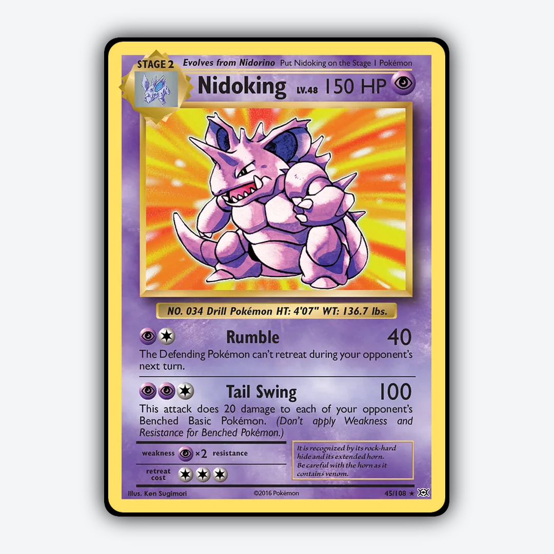 Nidoking #45 - Evolutions Set - Card Rug