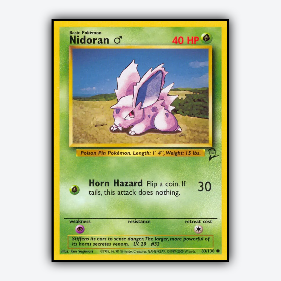 Nidoran ♂ 083/130 - Base Set 2 Set - Card Rug