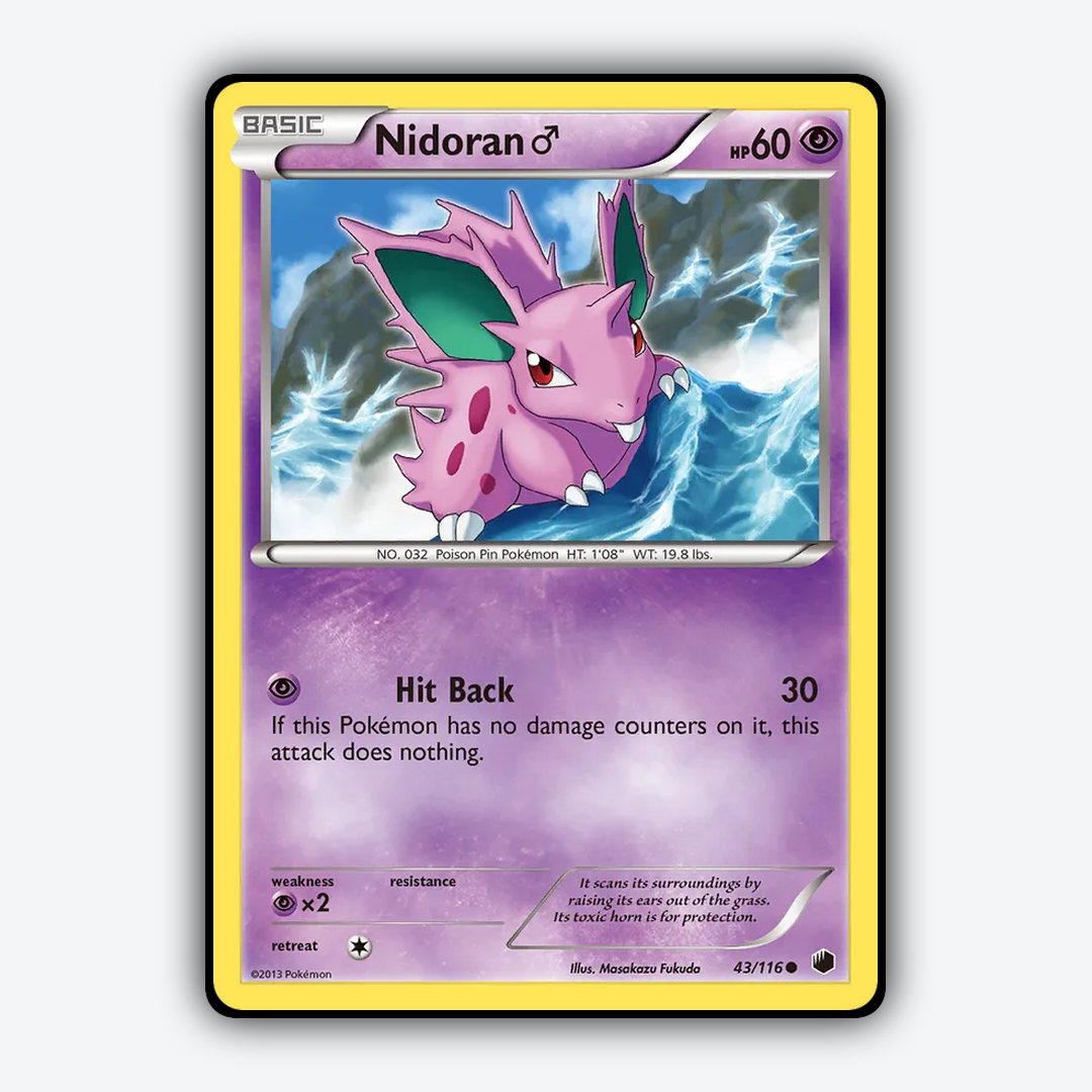 Nidoran ♂ 043/116 - Plasma Freeze Set - Card Rug