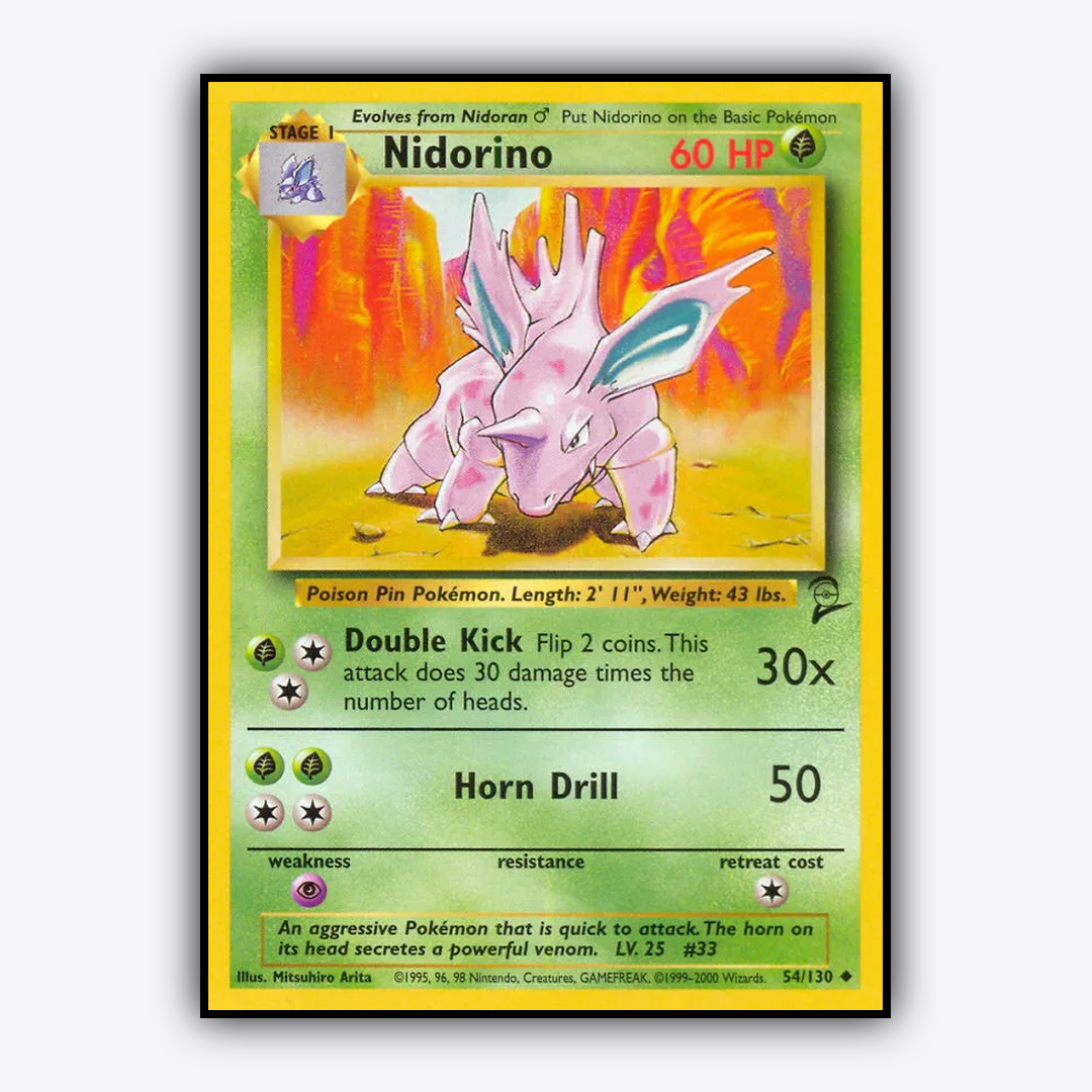Nidorino 054/130 - Base Set 2 Set - Card Rug