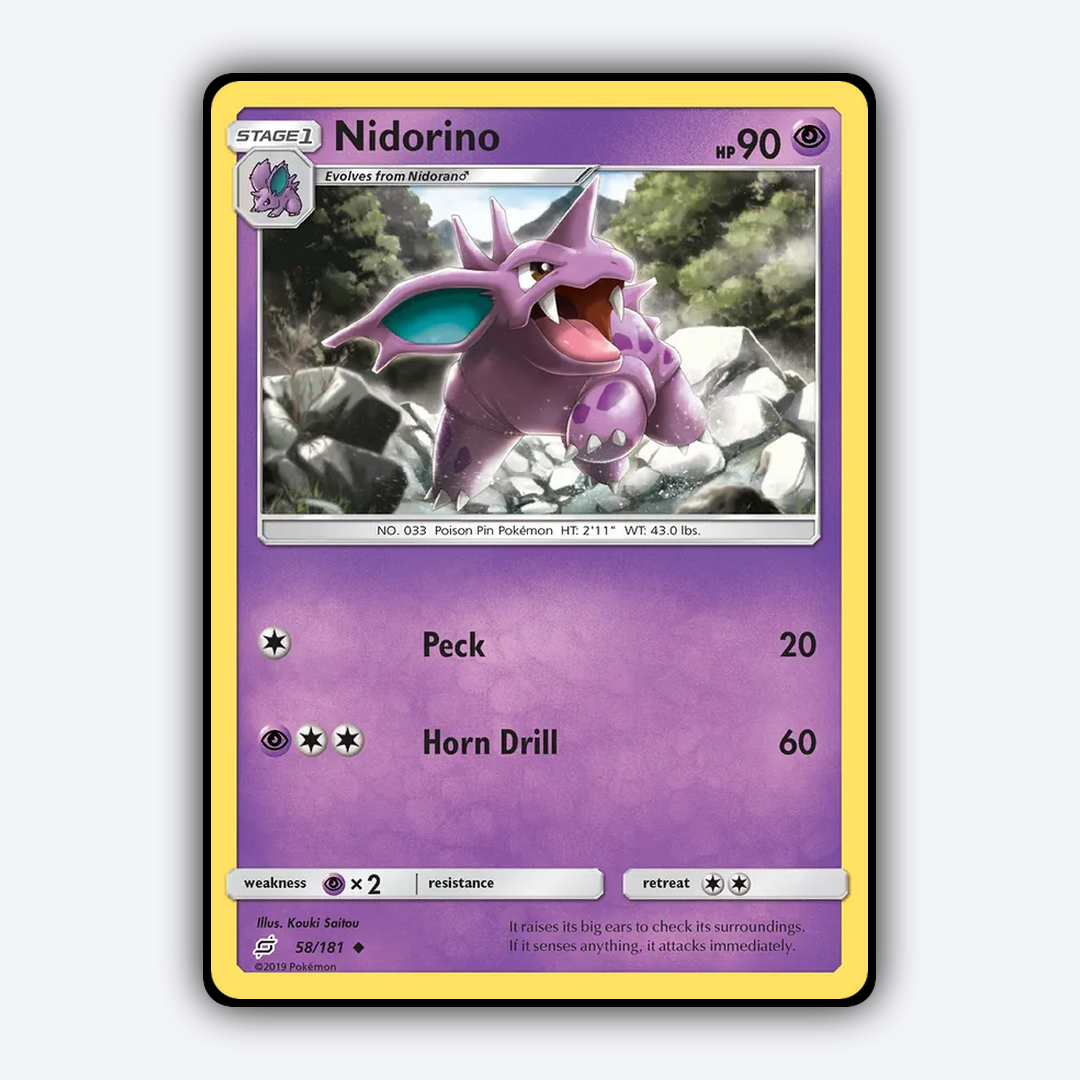Nidorino 058/181 - Team Up Set - Card Rug