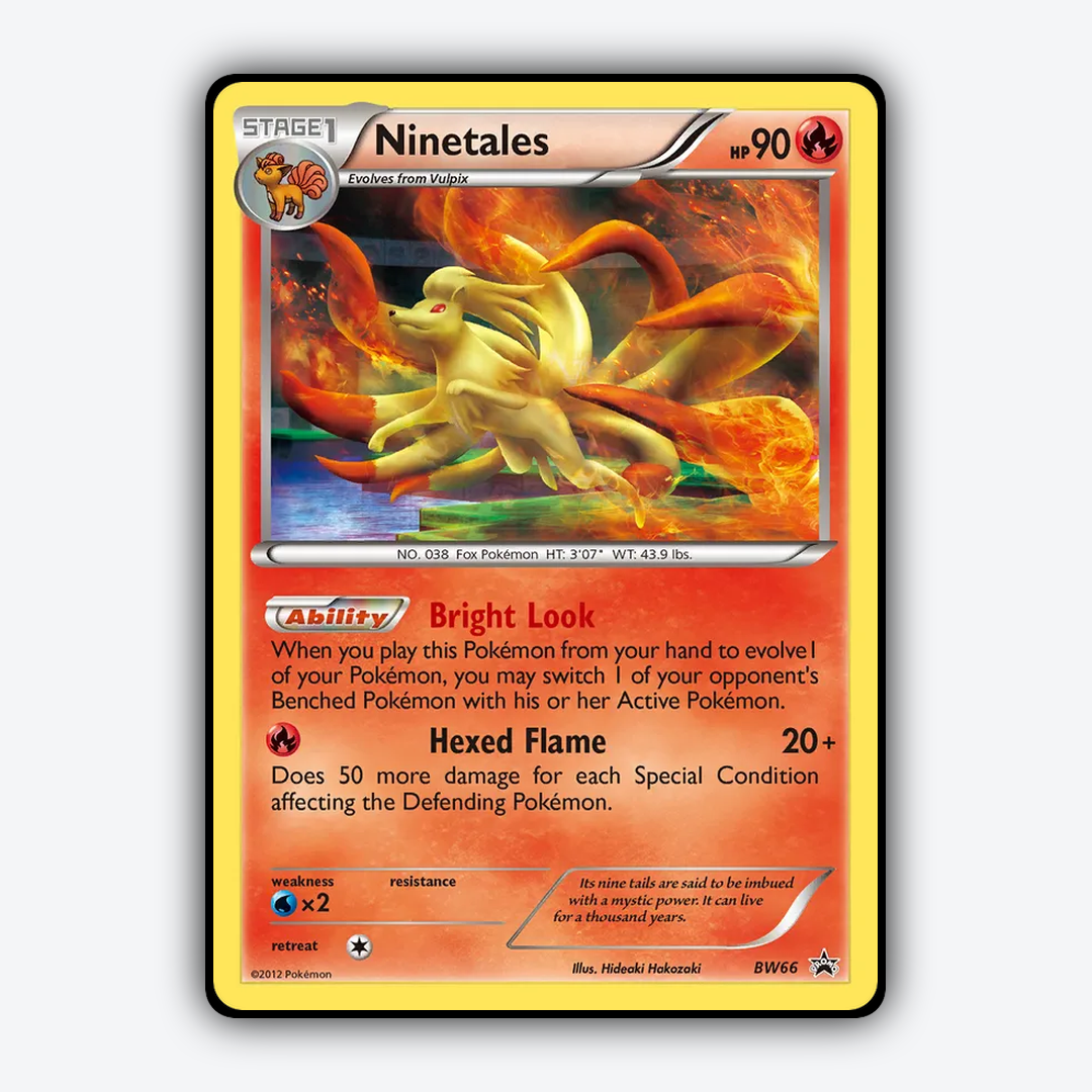 Ninetales #66 - BW Black Star Promos Set - Card Rug