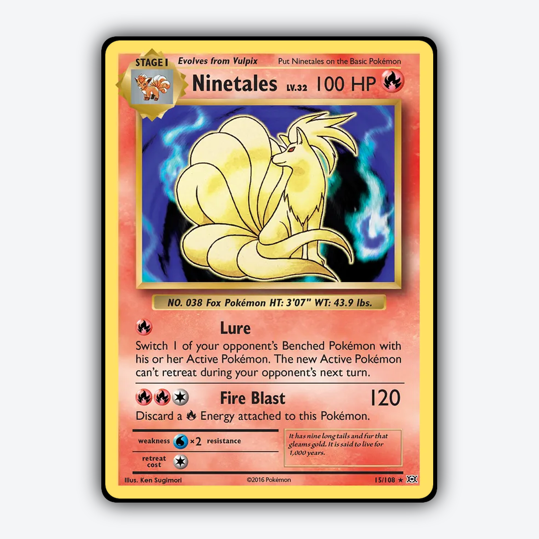 Ninetales #15 - Evolutions Set - Card Rug