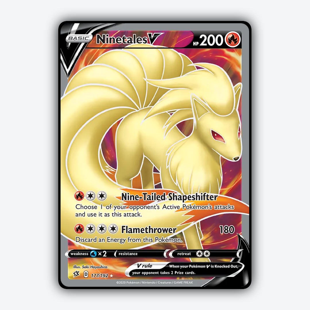 Ninetales V 177/192 - Rebel Clash Set - Card Rug