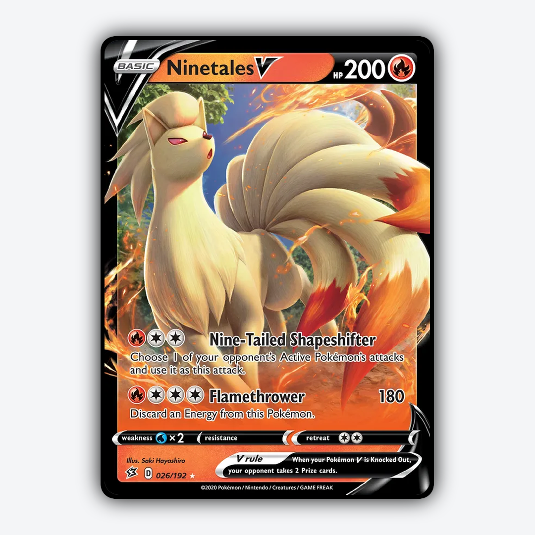 Ninetales V 026/192 - Rebel Clash Set - Card Rug