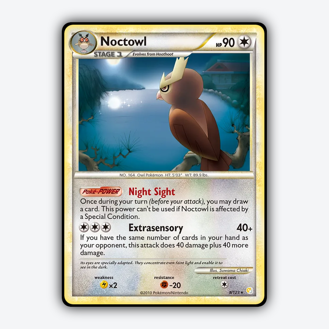 Noctowl 008/123 - HeartGold & SoulSilver Set - Card Rug