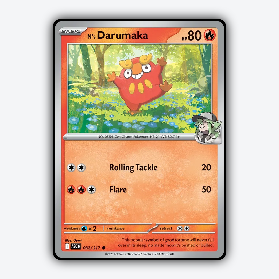N's Darumaka 032/217 - Ascended Heroes Set - Card Rug