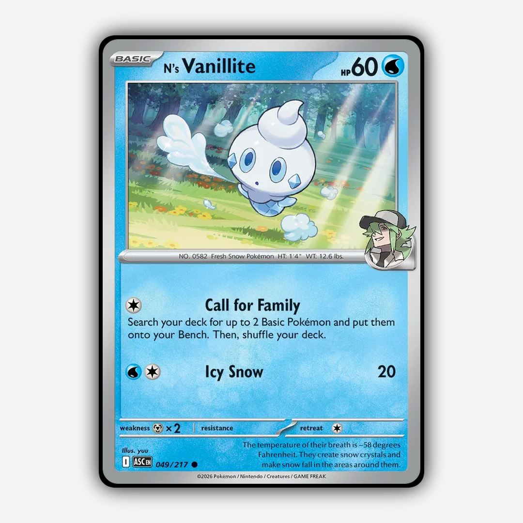 N's Vanillite 049/217 - Ascended Heroes Set - Card Rug