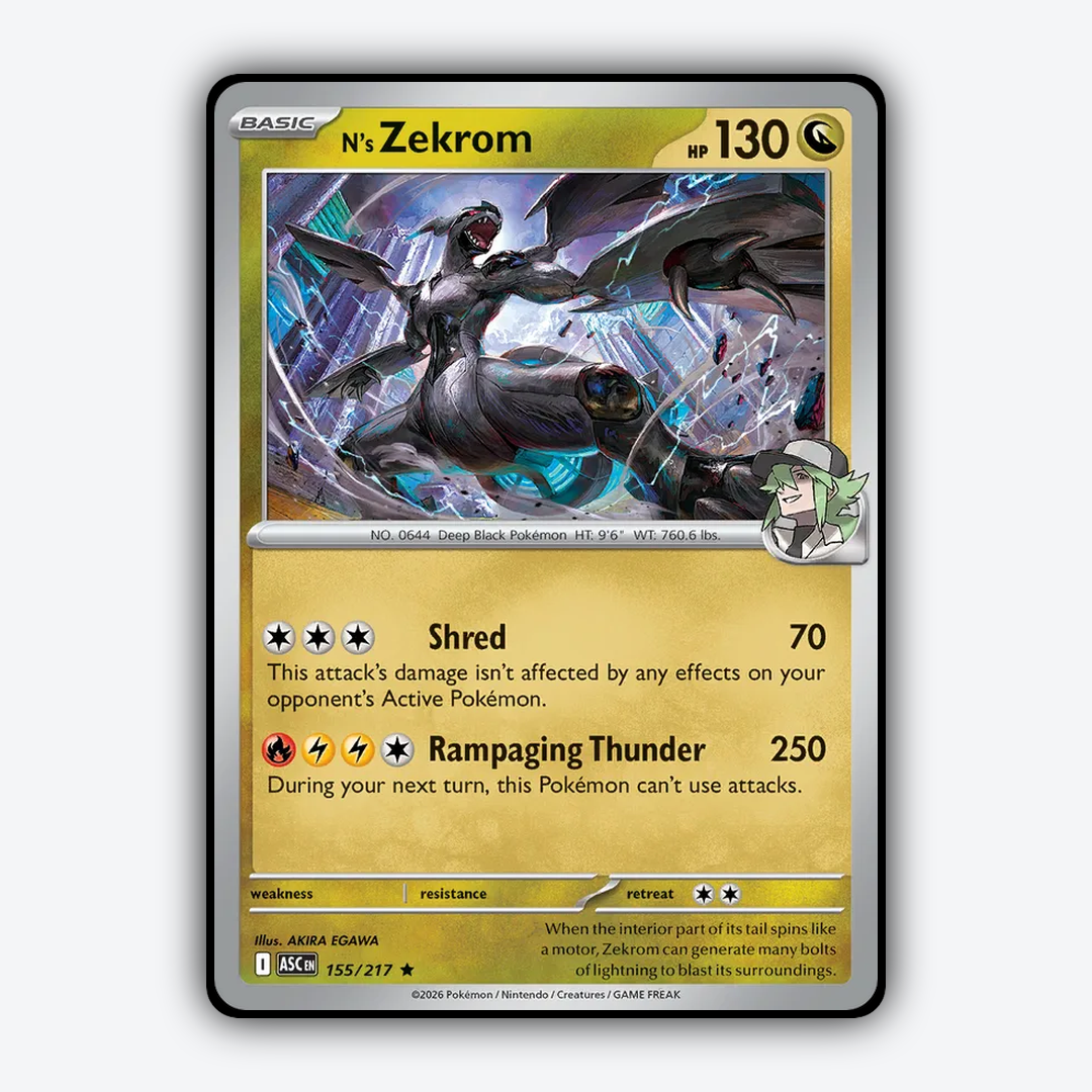 N's Zekrom 155/217 - Ascended Heroes Set - Card Rug